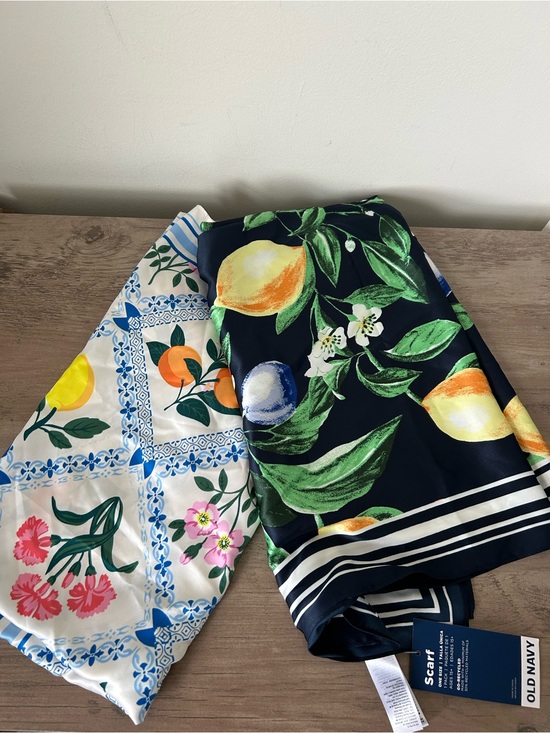 Old Navy Accessories - Old Navy Square Scarves - Lot of two - lemon floral prints